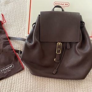 Coach Leather Backpack with sleeper bag and box